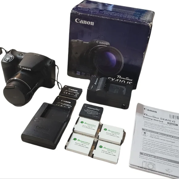 Canon SX410 IS camera,2 chargers and  7 batteries - Picture 5 of 7
